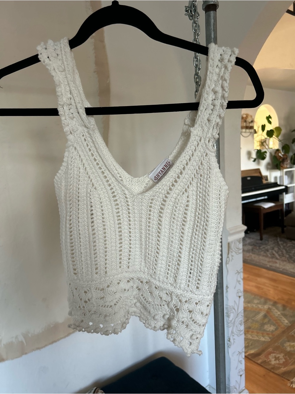 Shyanne Cream Crochet Knit Camisole Tank country western wear it mean it